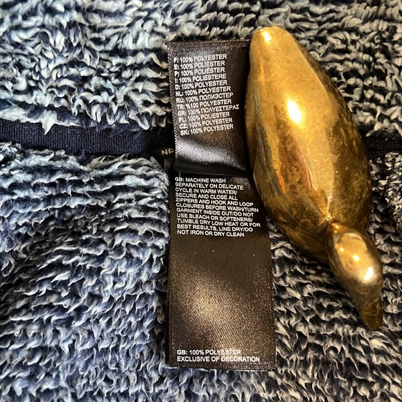 The North Face Womens Full Zip Shady Blue Marled Sherpa Fleece Jacket Size S - Picture 6 of 8